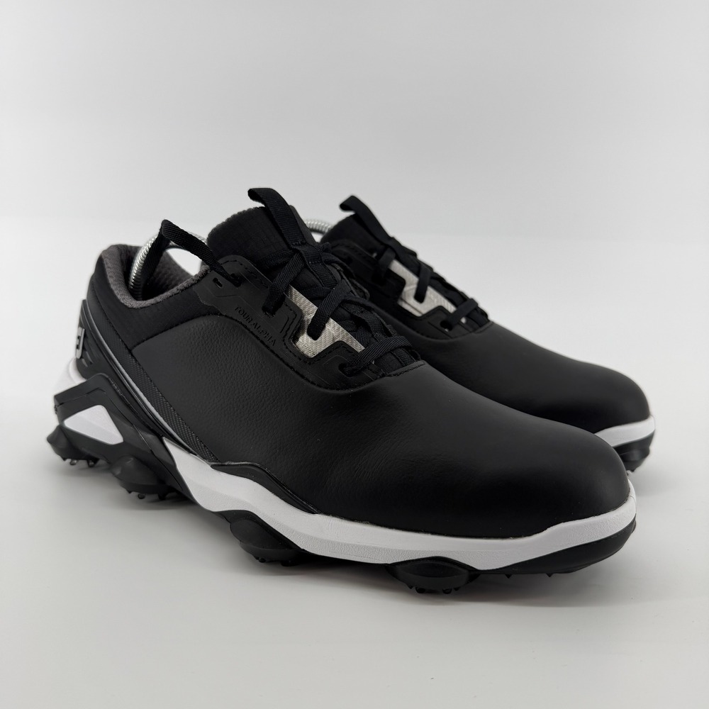 FootJoy Tour Alpha Golf Shoes Mens 8 Black White Spiked 55537 OPS Stability NWOT - Picture 2 of 11